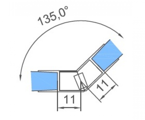 MS 608-3 - MS 608-6, Magnet in schwarz, L = 250 cm für 10 mm Glas